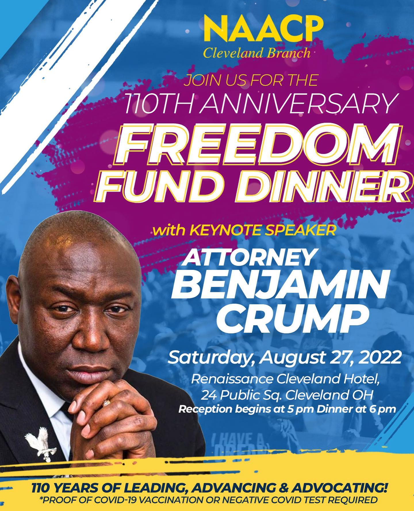 🎙In less than 3 weeks we will celebrate the 110th Anniversary Freedom Fund Dinner! 

The dynamic @attorneycrump will be our keynote speaker. You DON’T want to miss this!

Join us for this joyous occasion celebrating our Black Excellence of LEADING, ADVANCING, & ADVOCATING! 

Be sure to grab your ticket today! The link is in our profile bio ⬆️ above. 
🎟Individual tickets are now available🎟

See you there! 

#NaacpCleveland 
#OhioEvents
#NAACPCLE110